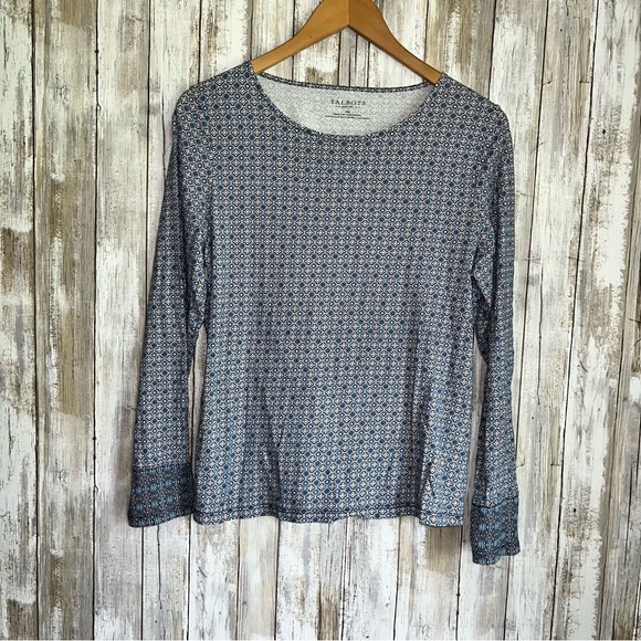Talbots Tops - Talbots Blue Mixed Print Long Sleeve